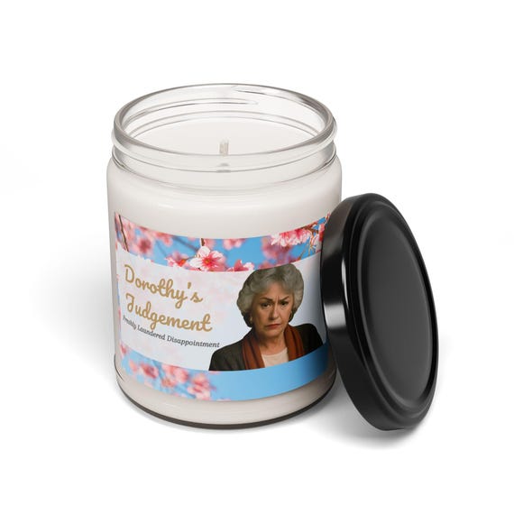 Golden Girls Candle, Dorothy's Judgement, Clean Cotton Scent, 9oz Soy Candle