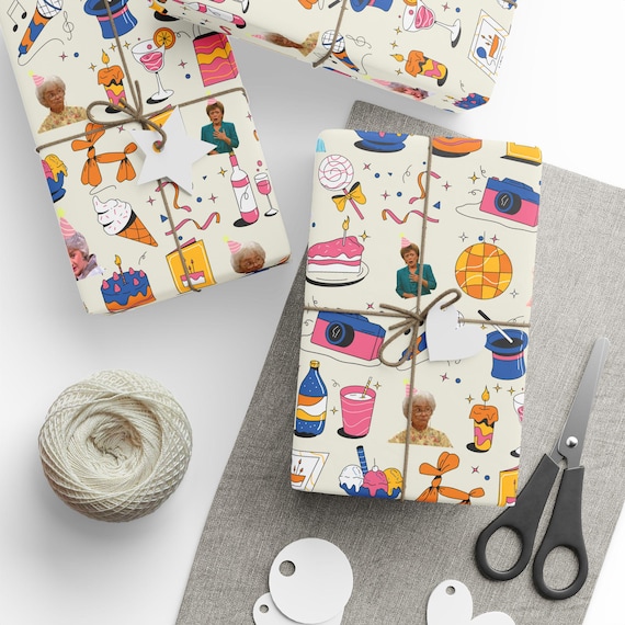 The Golden Girls Birthday Wrapping Paper: Retro TV Gift Wrap