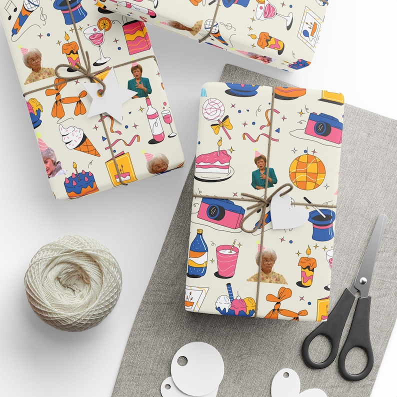 The Golden Girls Birthday Wrapping Paper: Retro TV Gift Wrap image 1