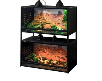 48 x 24 x 24 Inch Bearded Dragon Enclosure Set of 2 – 120 Gallon PVC Reptile Habitat with Stacking Spacers Included