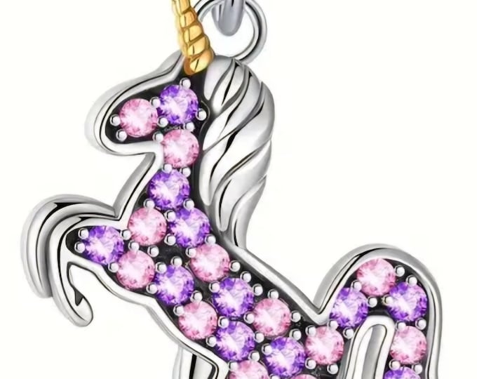 Sterling Silver Unicorn Charm, Sterling Silver Charm, Fits Pandora Bracelet, Gift for Her, Daughter Gift, Unicorn, Sterling Silver Jewelry