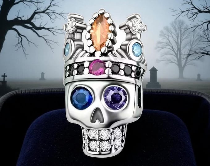 Sterling Silver Charm, Sterling Silver Skull, Halloween Jewelry, Witch's Hat, Fits Pandora Bracelet, Sterling Silver Jewelry