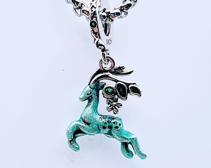 Sterling Silver Charm, Sterling Silver Deer Charm, Fits Pandora Bracelet, Gift for Her, Charm Bracelet, Sterling Silver Pendant