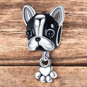 Sterling Silver Cartoon Dog Charm, Fits Pandora, Dog Present