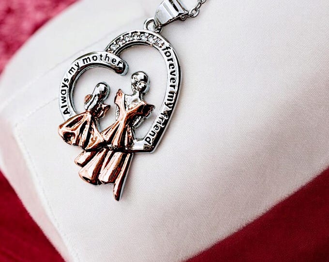 Sterling Silver Charm, Mother Daughter Pendant, Gift for Her, Heart Charm, Valentine Present, Special Gift, Sterling Silver Mom Charm