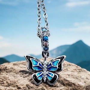 Sterling Silver Butterfly Charm, Sterling Silver Charm, Fits Pandora Bracelet, Gift for Her, Butterfly Necklace, Sterling Silver Jewelry