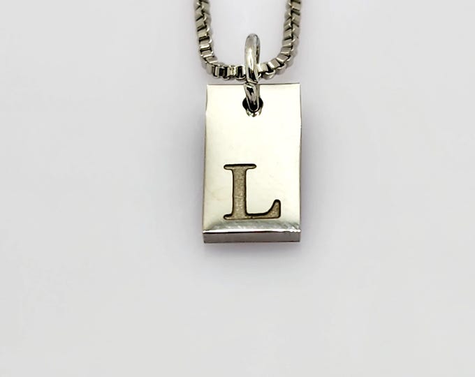 Stainless Steel Initial Charm: Personalized Minimalist Necklace