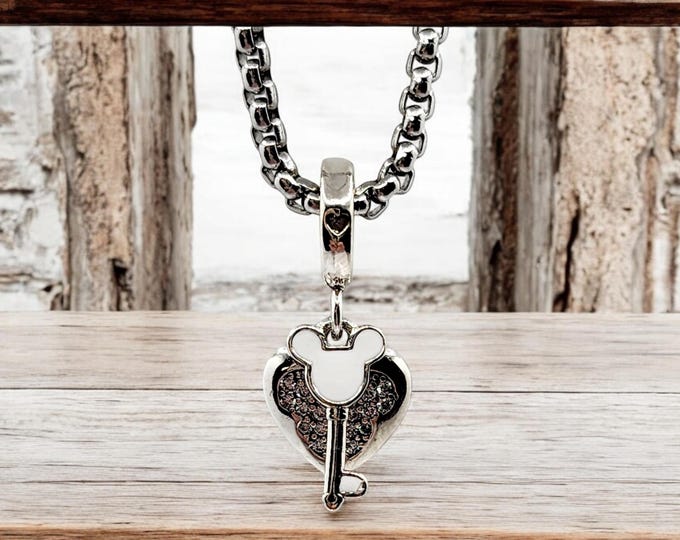 Sterling Silver Charm, Heart Charm, 2 in 1 Charm, Lock and Key, Fits Pandora, Key Charm, Gift for Her
