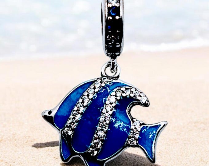 Sterling Silver Color Changing Fish, Fish Charm, Fits Pandora, Blue Fish