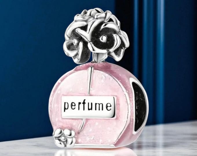 Dainty Sterling Silver Perfume Bottle Charm, Fits Pandora Bracelet, Gift for Her, Sterling Silver Charm, Sterling Silver Jewelry, Perfume