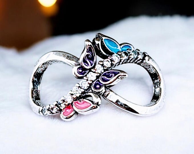 Sterling Silver Infinity Butterfly Charm, Sterling Silver Charm, Infinity Charm, Fits Pandora, Butterfly Charm, Unique Gift