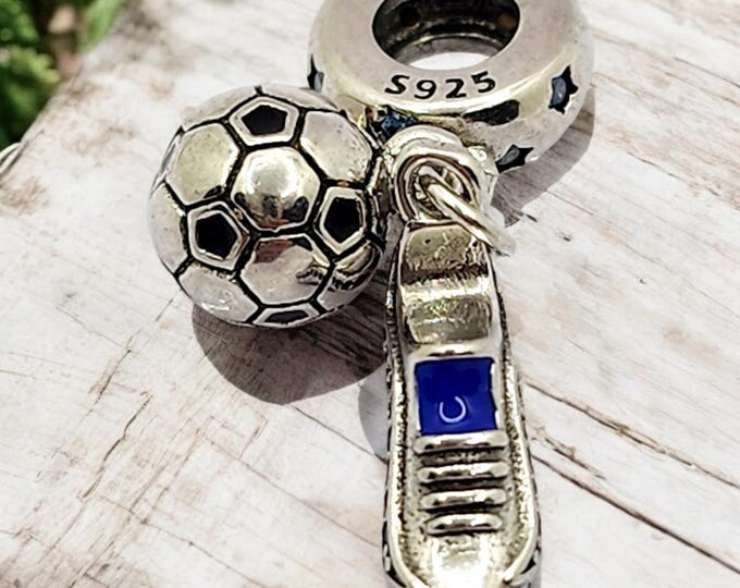 Sterling Silver Soccer Charm, Sterling Silver Charm, Sterling Silver Football, Fits Pandora Bracelet, Sterling Silver Jewelry