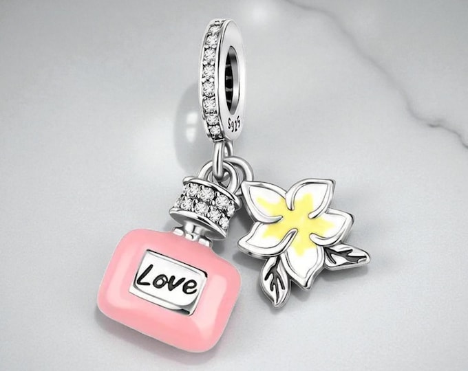 Sterling Silver Perfume Bottle Charm: Fits Pandora Bracelet