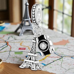 Sterling Silver Eiffel Tower Charm, Sterling Silver Charm, Fits Pandora Bracelet, Travel Gift, Paris Present, Charm for Bracelet