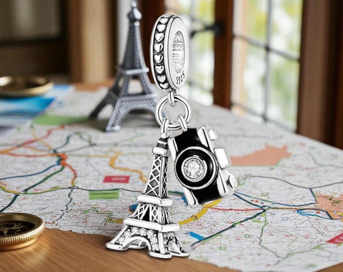 Sterling Silver Eiffel Tower Charm, Sterling Silver Charm, Fits Pandora Bracelet, Travel Gift, Paris Present, Charm for Bracelet