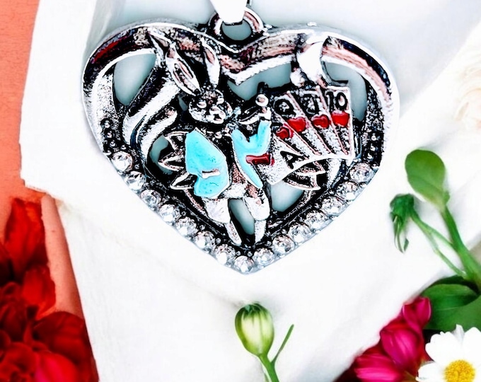 Sterling Silver White Rabbit Charm, Silver Pendant, Alice in Wonderland Inspired