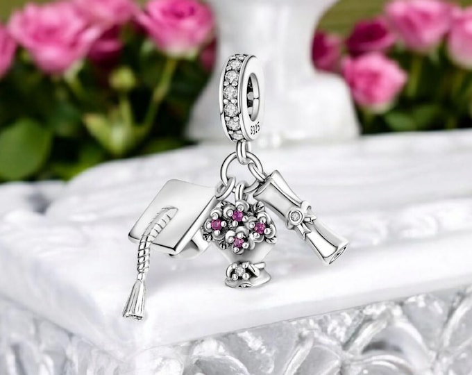 Graduation 3-1 Charm for Pandora Bracelet Sterling Silver Pendant
