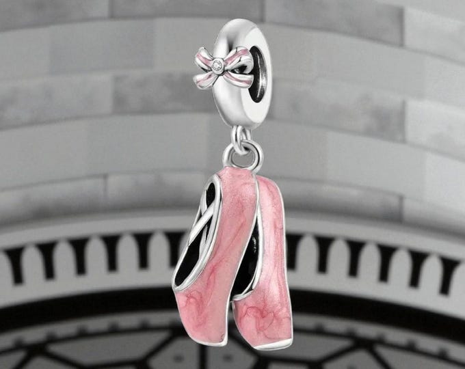Sterling Silver Ballet Slippers, Ballet Charm, Gift for Her, Fits Pandora, Ballerina Gift