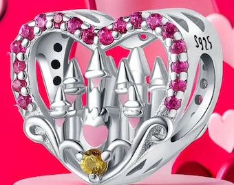 Sterling Silver Castle Bead - Large Hole, Slider Charm, Castle Charm, Fits Pandora