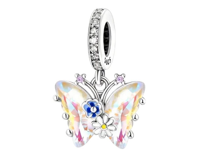 Sterling Silver Butterfly Charm, Sterling Silver Charm, Fits Pandora Bracelet, Gift for Her, Butterfly Necklace, Sterling Silver Jewelry
