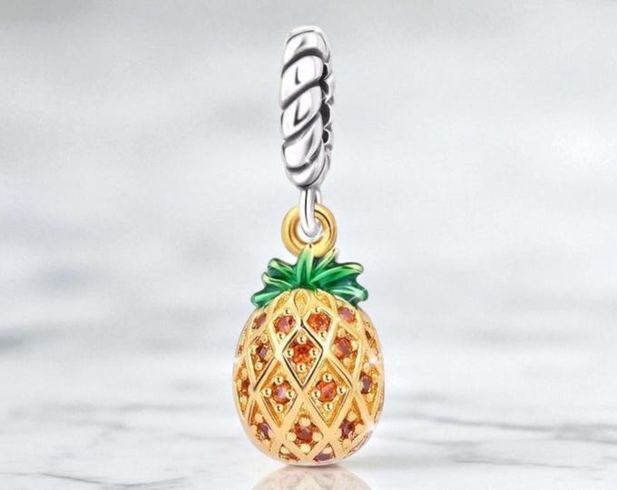 Sterling Silver Pineapple Charm For  Bracelet