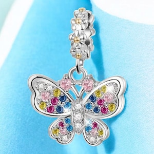Sterling Silver Butterfly Charm, Sterling Silver Charm, Fits Pandora Bracelet, Gift for Her, Butterfly Necklace, Sterling Silver Jewelry