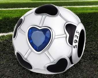 Sterling Silver Soccer Charm, Sterling Silver Charm, Football Charm, Fits Pandora Bracelet, Sterling Silver Jewelry, Soccer Ball Charm