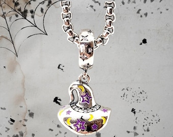 Sterling Silver Whimsical Witch's Hat Charm For  Bracelet