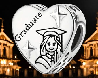 Sterling Silver Graduation Charm, Sterling Silver Pendant, Fits Pandora, Graduation Gift, Graduation Present, Graduation Gift for her