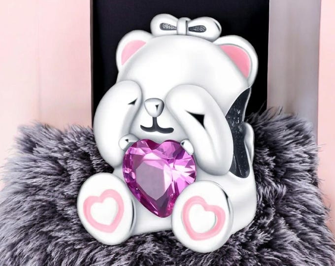 Sterling Silver Bear Charm, Fits Pandora, Sterling Silver Charm, Sterling Silver Jewelry