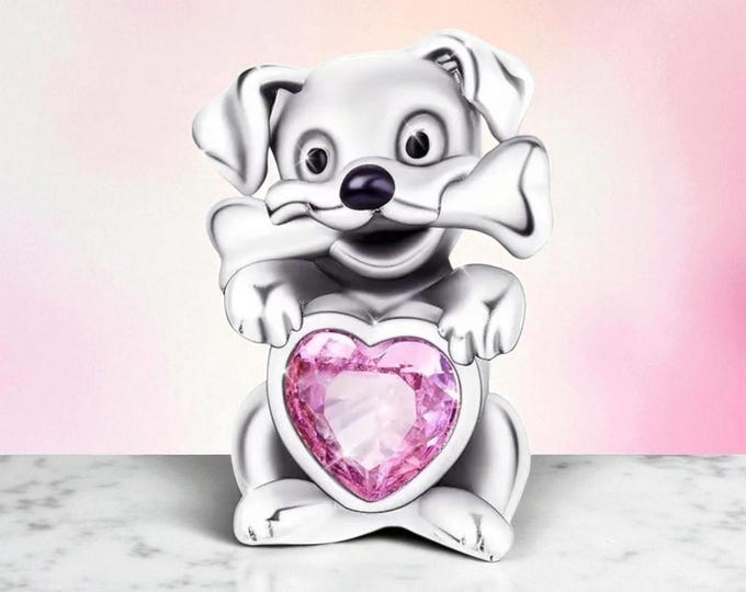 Sterling Silver Charm, Dog Charm, Dog Jewelry, Fits Pandora Bracelet, Large Hole Charm, Sterling Silver Jewelry, Sterling Silver Dog Charm