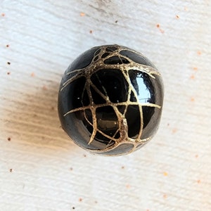 Black & Gold Agate Loose Beads