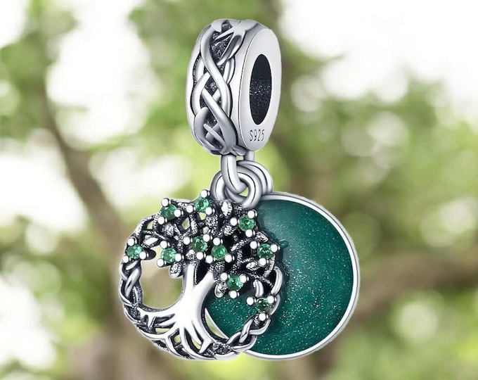 Sterling Silver Tree of Life Heart Charm, Fits Pandora, Gift for Her, Tree of Life, Family Tree, Sterling Silver Jewelry