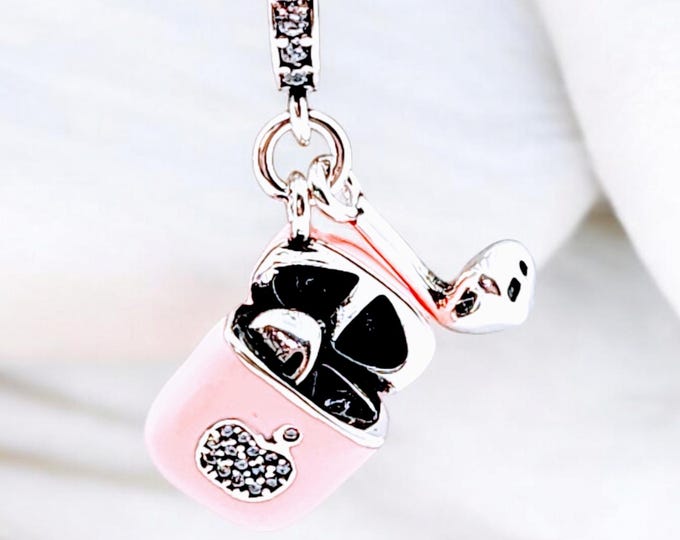Sterling Silver Earbud Case, Sterling Silver Charm, Charm, Air pod Charm Airpod Charm, Fits Pandora Bracelet, 925 Jewelry, Gift for Her