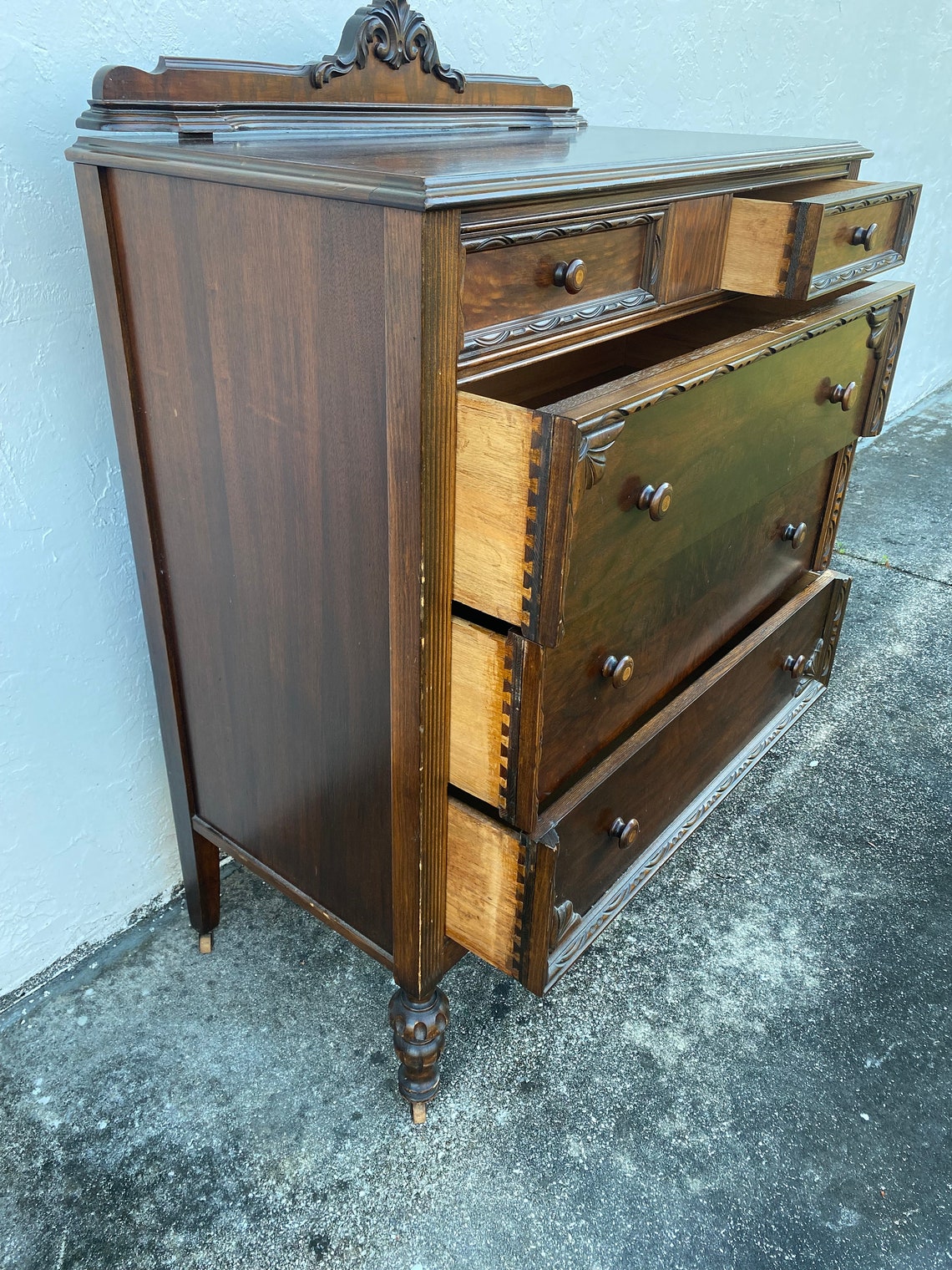 Rare Antique 1920's Ladies 3-piece Mirrored Dresser Set With Tall ...