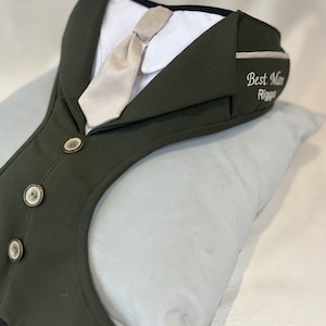 Wedding day dog suit attire for dogs, Suit Harness for dogs, Special Occasion dog suit-Made to Order for your dog, dog ring bearer.