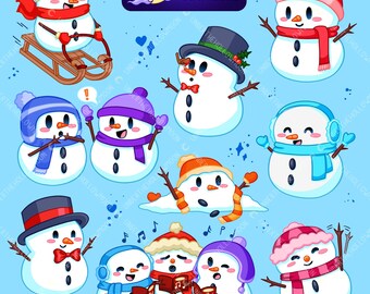 Snowmen Digital Stickers! (For Digital Journals and Printing)
