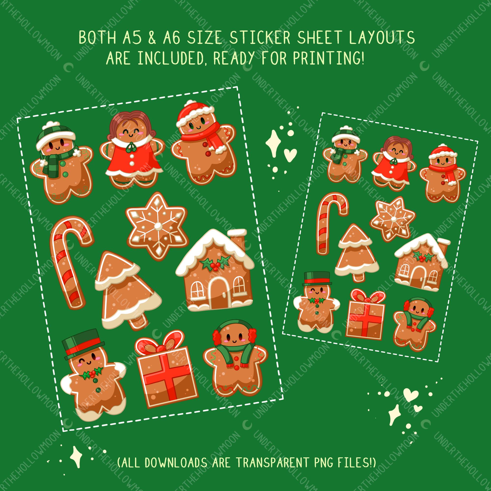 Gingerbread Sticker Craft Gingerbread Digital Stickers! (for Digital Journals and Printing) - Etsy