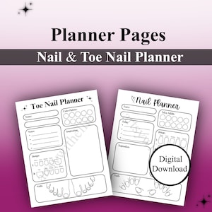 planner page. nail and toe nail planner.