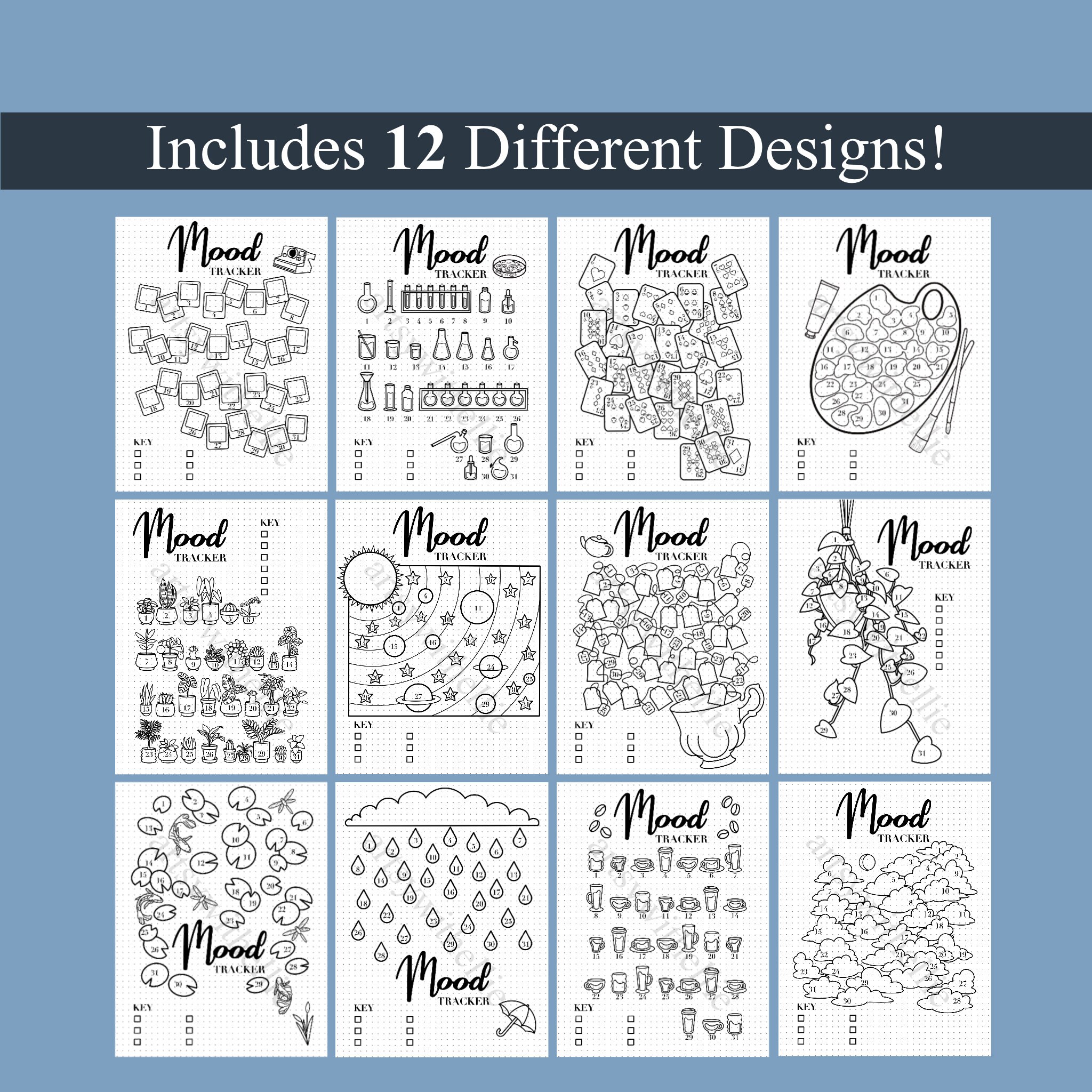 Mood Tracker Bullet Journal Pages Digital Download Printable Tracker - Etsy