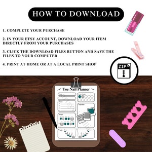 How to download:
1. Complete your purchase
2. In your Etsy account download your item directly from your purchases
3. Click the download files button and save the files to your computer
4. Print at home or at a local print shop