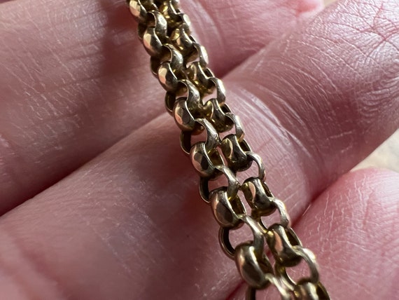 Antique Victorian 9k Long Guard / Muff Chain with… - image 5