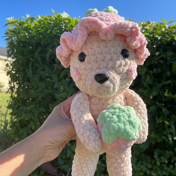 Crochet Strawberry Bear Patten, Bear Plush, cute, Kawaii, squishmallow, Strawberry Bear, Plushie, Plushie Pattern, Easy Crochet Pattern