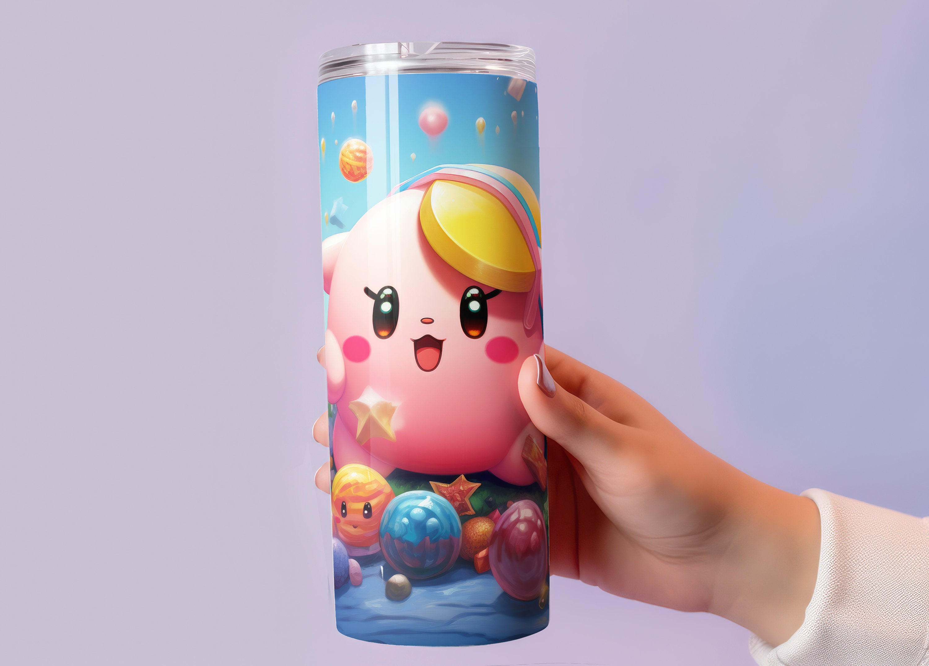Kirby Tumbler Wrap, 20oz Skinny Tumbler Kirby Wrap PNG, Tumbler Sublimation Design Etsy