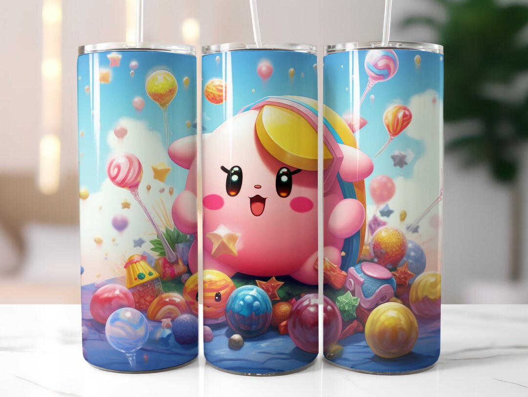 Kirby Tumbler Wrap, 20oz Skinny Tumbler Kirby Wrap PNG, Tumbler Sublimation Design Etsy