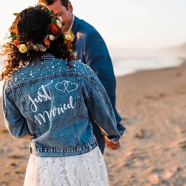 veste en jean spéciale mariée - veste en jean - mariage - veste en jean pour mariée