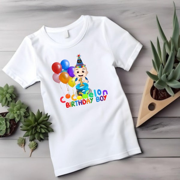 T-shirt personnalisé d'anniversaire de famille, cadeau d'anniversaire, t-shirt Cocomelon, t-shirts familiaux, cadeau pour elle, cadeau pour lui, cadeau meilleur ami