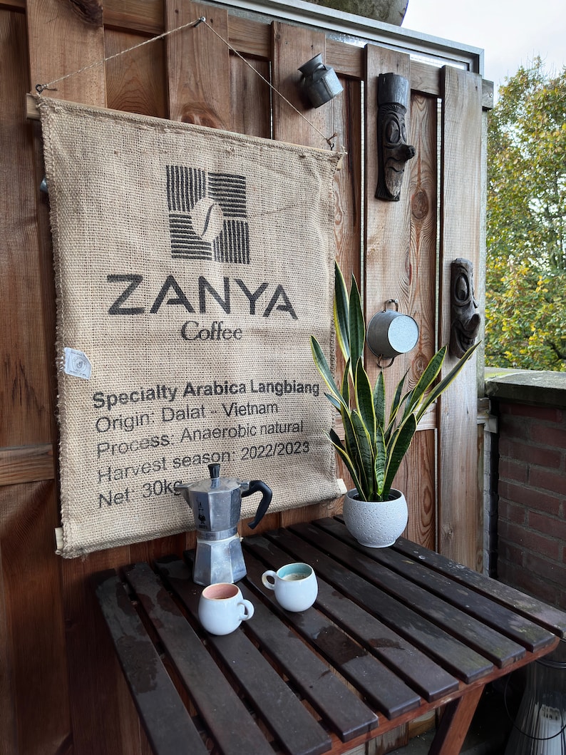 Coffee Burlap Wall Hanging Wall Decor Modern Rustic - Etsy