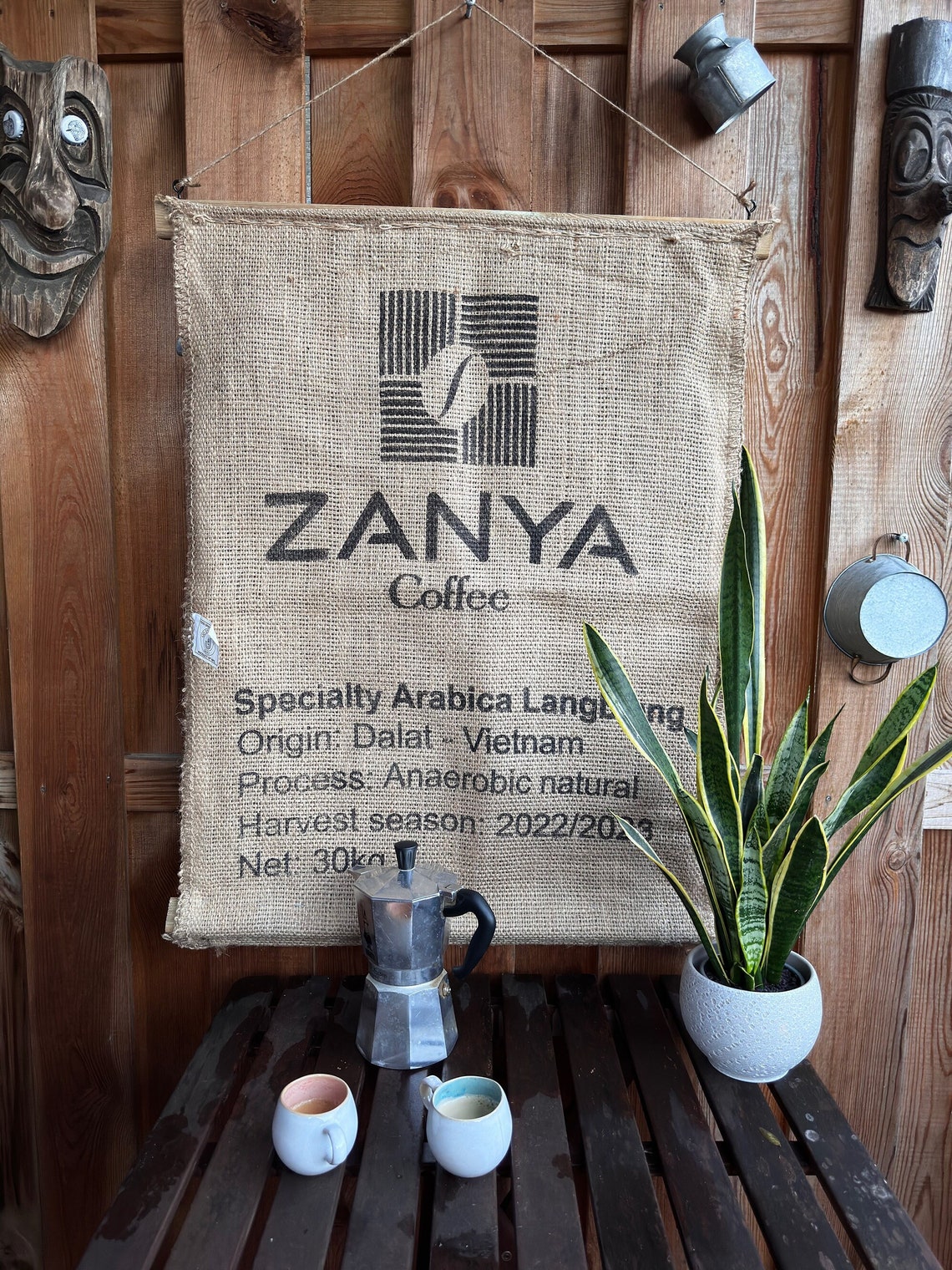 Coffee Burlap Wall Hanging Wall Decor Modern Rustic - Etsy