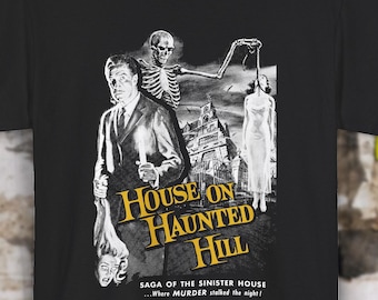 Haunted on Hill House T-shirt: Retro Classic Horror Black Unisex Tee